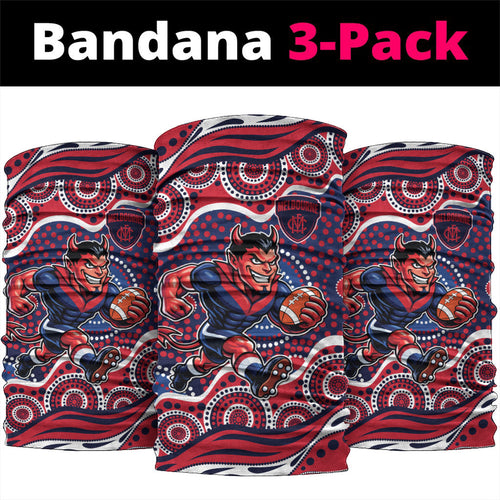 Melbourne Demons Neck Gaiter Aboriginal Dot Pattern - Football Mascot Heritage Pride