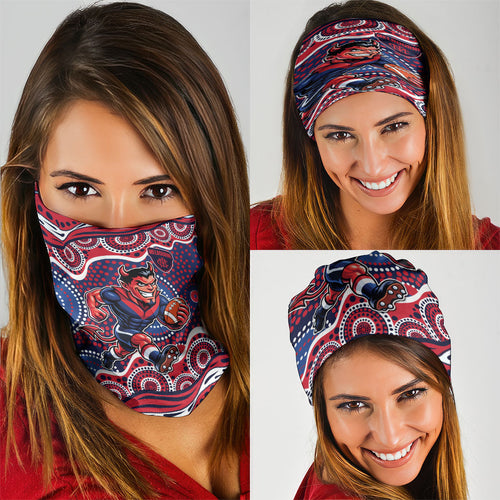 Melbourne Demons Neck Gaiter Aboriginal Dot Pattern - Football Mascot Heritage Pride