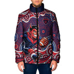 Melbourne Demons Padded Jacket Aboriginal Dot Pattern - Football Mascot Heritage Pride