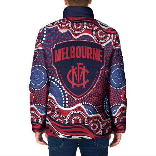 Melbourne Demons Padded Jacket Aboriginal Dot Pattern - Football Mascot Heritage Pride