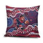 Melbourne Demons Pillow Cover Aboriginal Dot Pattern - Football Mascot Heritage Pride