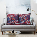 Melbourne Demons Pillow Cover Aboriginal Dot Pattern - Football Mascot Heritage Pride
