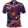 Melbourne Demons Polo Shirt Aboriginal Dot Pattern - Football Mascot Heritage Pride