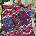 Melbourne Demons Quilt Aboriginal Dot Pattern - Football Mascot Heritage Pride