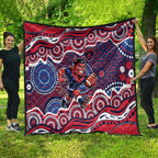 Melbourne Demons Quilt Aboriginal Dot Pattern - Football Mascot Heritage Pride