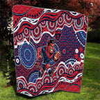 Melbourne Demons Quilt Aboriginal Dot Pattern - Football Mascot Heritage Pride