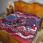 Melbourne Demons Quilt Aboriginal Dot Pattern - Football Mascot Heritage Pride
