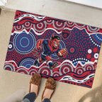 Melbourne Demons Rubber Doormat Aboriginal Dot Pattern - Football Mascot Heritage Pride