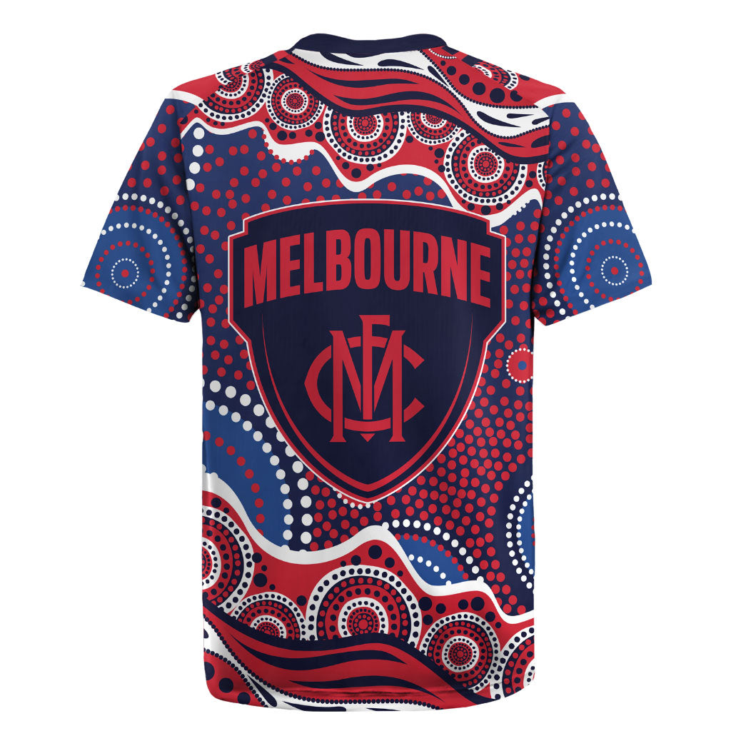 Melbourne Demons Rugby Jersey Aboriginal Dot Pattern - Football Mascot Heritage Pride