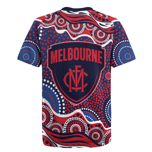 Melbourne Demons Rugby Jersey Aboriginal Dot Pattern - Football Mascot Heritage Pride