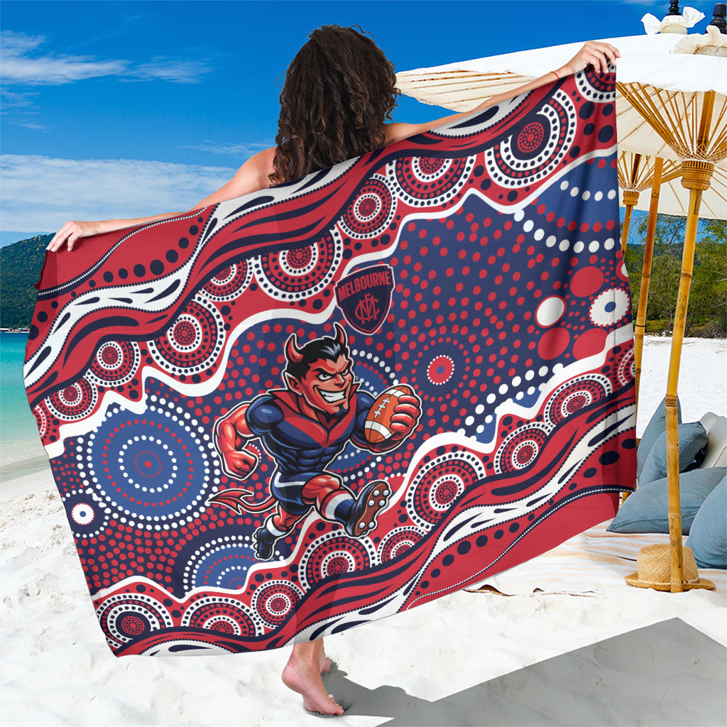 Melbourne Demons Sarong Aboriginal Dot Pattern - Football Mascot Heritage Pride