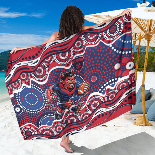 Melbourne Demons Sarong Aboriginal Dot Pattern - Football Mascot Heritage Pride
