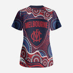 Melbourne Demons Scrub Top Aboriginal Dot Pattern - Football Mascot Heritage Pride