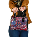 Melbourne Demons Shoulder Handbag Aboriginal Dot Pattern - Football Mascot Heritage Pride