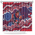 Melbourne Demons Shower Curtain Aboriginal Dot Pattern - Football Mascot Heritage Pride