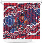 Melbourne Demons Shower Curtain Aboriginal Dot Pattern - Football Mascot Heritage Pride