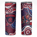 Melbourne Demons Skinny Tumbler Aboriginal Dot Pattern - Football Mascot Heritage Pride