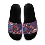 Melbourne Demons Slide Sandals Aboriginal Dot Pattern - Football Mascot Heritage Pride