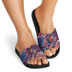Melbourne Demons Slide Sandals Aboriginal Dot Pattern - Football Mascot Heritage Pride