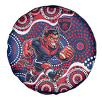 Melbourne Demons Spare Tire Cover Aboriginal Dot Pattern - Football Mascot Heritage Pride
