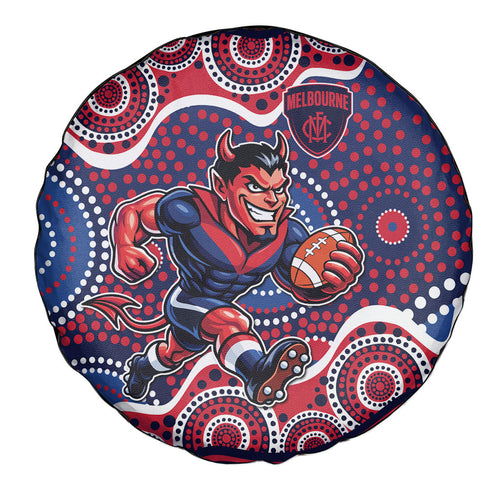 Melbourne Demons Spare Tire Cover Aboriginal Dot Pattern - Football Mascot Heritage Pride