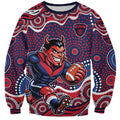 Melbourne Demons Sweatshirt Aboriginal Dot Pattern - Football Mascot Heritage Pride
