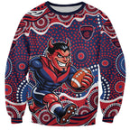 Melbourne Demons Sweatshirt Aboriginal Dot Pattern - Football Mascot Heritage Pride
