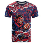 Melbourne Demons T Shirt Aboriginal Dot Pattern - Football Mascot Heritage Pride