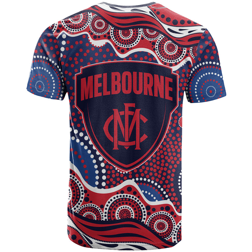 Melbourne Demons T Shirt Aboriginal Dot Pattern - Football Mascot Heritage Pride