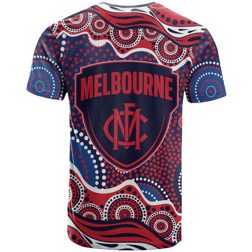 Melbourne Demons T Shirt Aboriginal Dot Pattern - Football Mascot Heritage Pride