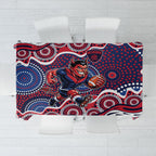 Melbourne Demons Tablecloth Aboriginal Dot Pattern - Football Mascot Heritage Pride