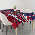 Melbourne Demons Tablecloth Aboriginal Dot Pattern - Football Mascot Heritage Pride