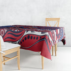 Melbourne Demons Tablecloth Aboriginal Dot Pattern - Football Mascot Heritage Pride