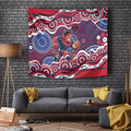 Melbourne Demons Tapestry Aboriginal Dot Pattern - Football Mascot Heritage Pride