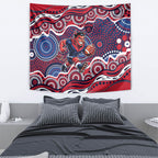 Melbourne Demons Tapestry Aboriginal Dot Pattern - Football Mascot Heritage Pride