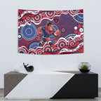 Melbourne Demons Tapestry Aboriginal Dot Pattern - Football Mascot Heritage Pride