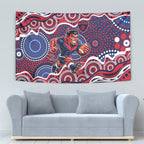 Melbourne Demons Tapestry Aboriginal Dot Pattern - Football Mascot Heritage Pride