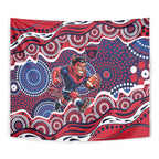 Melbourne Demons Tapestry Aboriginal Dot Pattern - Football Mascot Heritage Pride