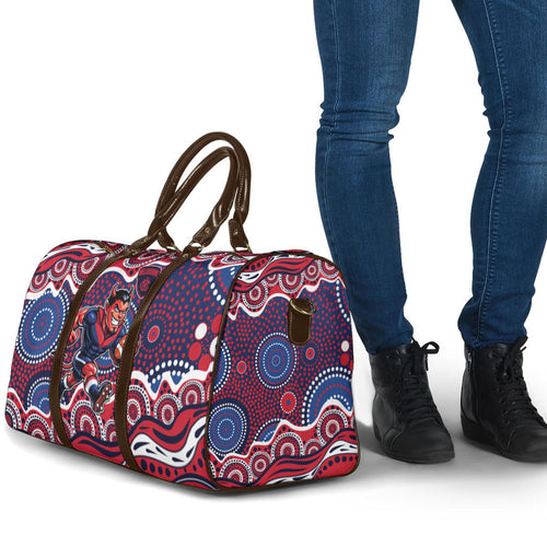 Melbourne Demons Travel Bag Aboriginal Dot Pattern - Football Mascot Heritage Pride