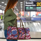 Melbourne Demons Travel Bag Aboriginal Dot Pattern - Football Mascot Heritage Pride