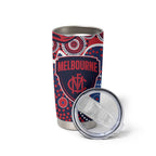 Melbourne Demons Tumbler Cup Aboriginal Dot Pattern - Football Mascot Heritage Pride