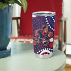 Melbourne Demons Tumbler Cup Aboriginal Dot Pattern - Football Mascot Heritage Pride