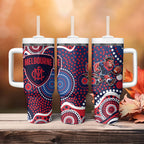 Melbourne Demons Tumbler With Handle Aboriginal Dot Pattern - Football Mascot Heritage Pride