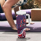 Melbourne Demons Tumbler With Handle Aboriginal Dot Pattern - Football Mascot Heritage Pride