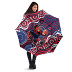 Melbourne Demons Umbrella Aboriginal Dot Pattern - Football Mascot Heritage Pride
