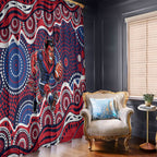 Melbourne Demons Window Curtain Aboriginal Dot Pattern - Football Mascot Heritage Pride