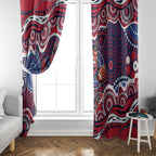 Melbourne Demons Window Curtain Aboriginal Dot Pattern - Football Mascot Heritage Pride