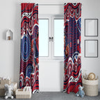 Melbourne Demons Window Curtain Aboriginal Dot Pattern - Football Mascot Heritage Pride