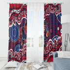 Melbourne Demons Window Curtain Aboriginal Dot Pattern - Football Mascot Heritage Pride