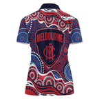 Melbourne Demons Women Polo Shirt Aboriginal Dot Pattern - Football Mascot Heritage Pride